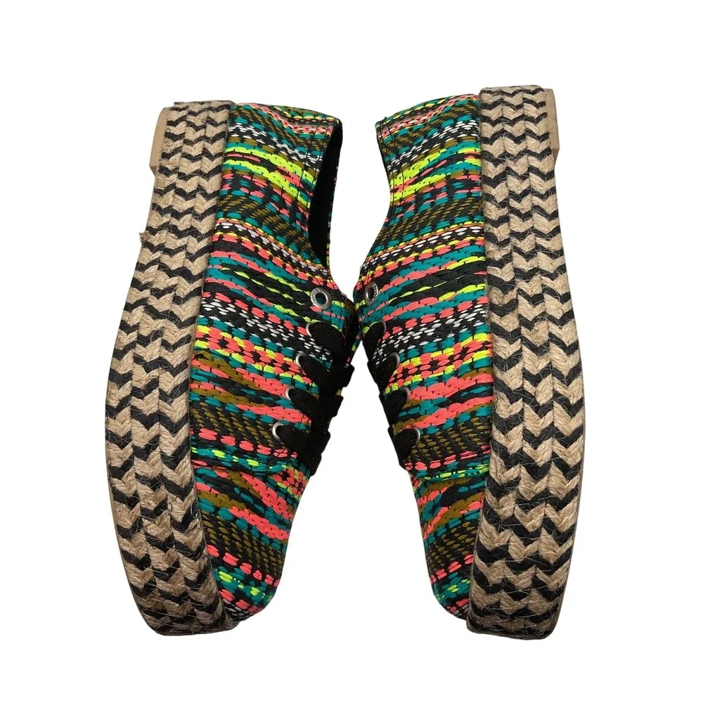 Circus by Sam Edelman Woven Espadrille Sneakers Women's Multi Color Flat Shoes‎